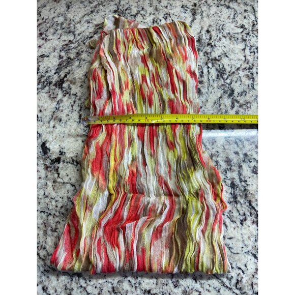 Womens Rectangle Scarf Orangel Crinkle Lightweight Tie Tassels Abstract Y2k - Picture 4 of 5